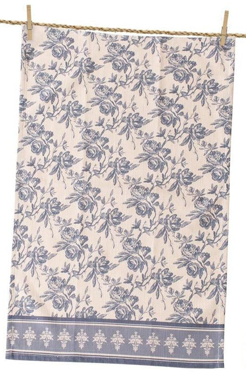 Tea Towel, French Blue Border