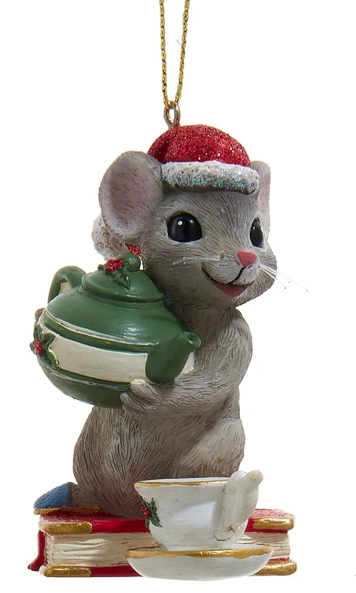 Ornament, Mouse w/ Teapot