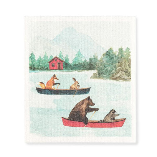 Dish Cloth - Swedish - Animals in a Canoe