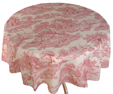 Tablecloth, Provence Red Toile, Round