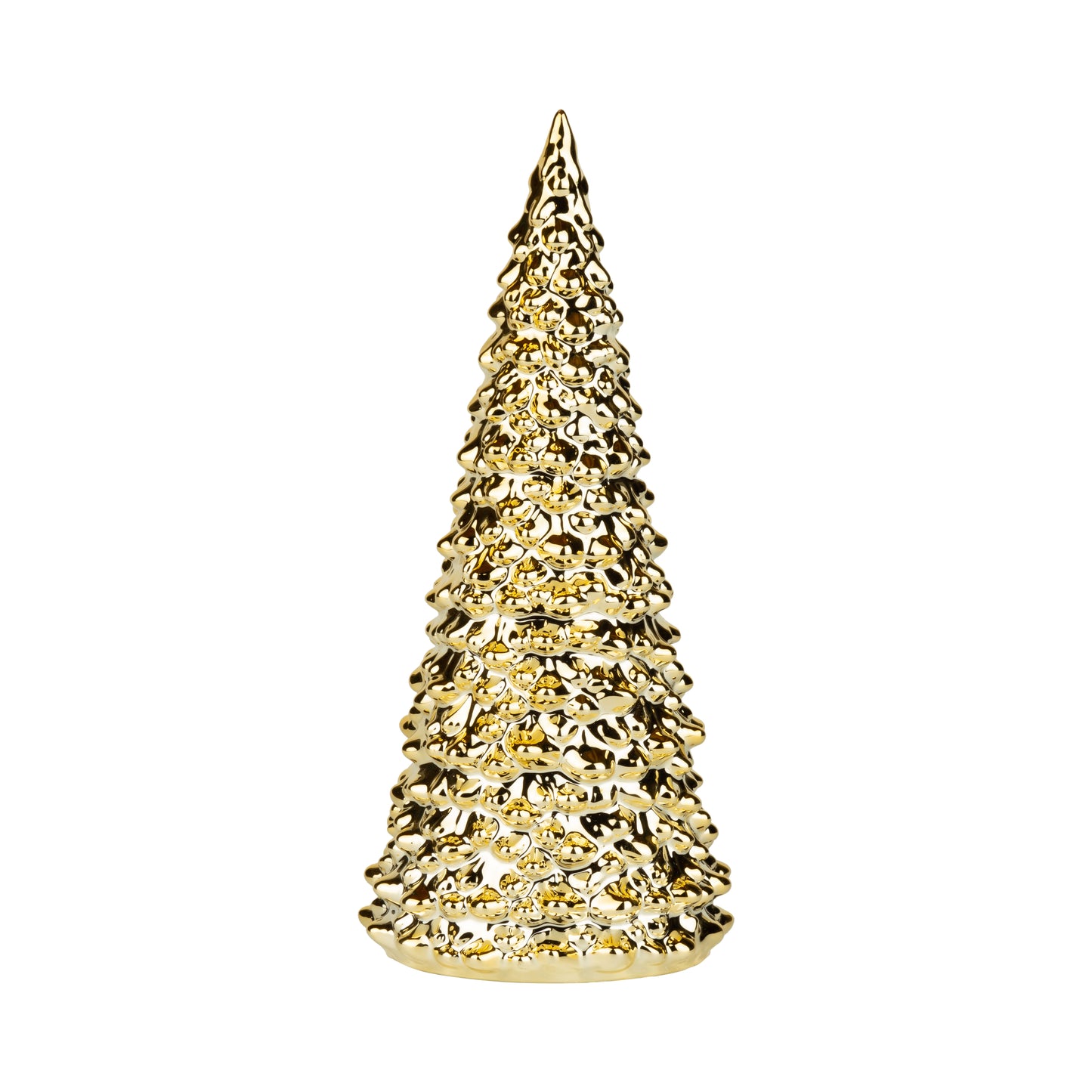 Ornament / Table Decor, Gold Fir Tree 9.5"