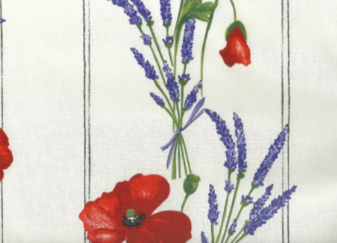 Tablecloth, Provence White Poppies, Rectangle