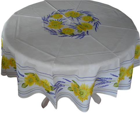 Tablecloth, Provence Cream Sunflower Lavender,  Round