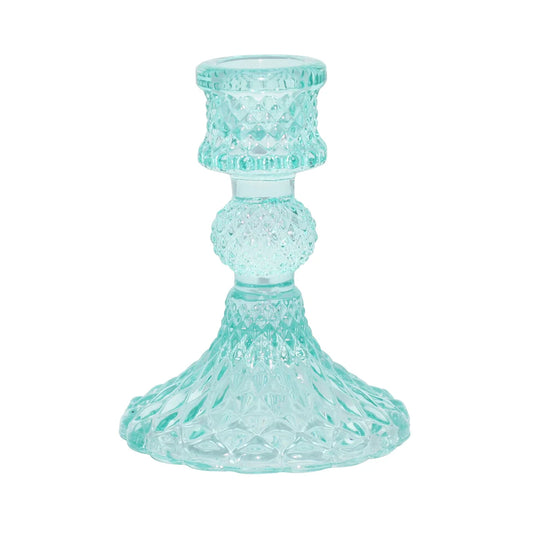 Candle Holder,   Bella Taper Holder, Aqua