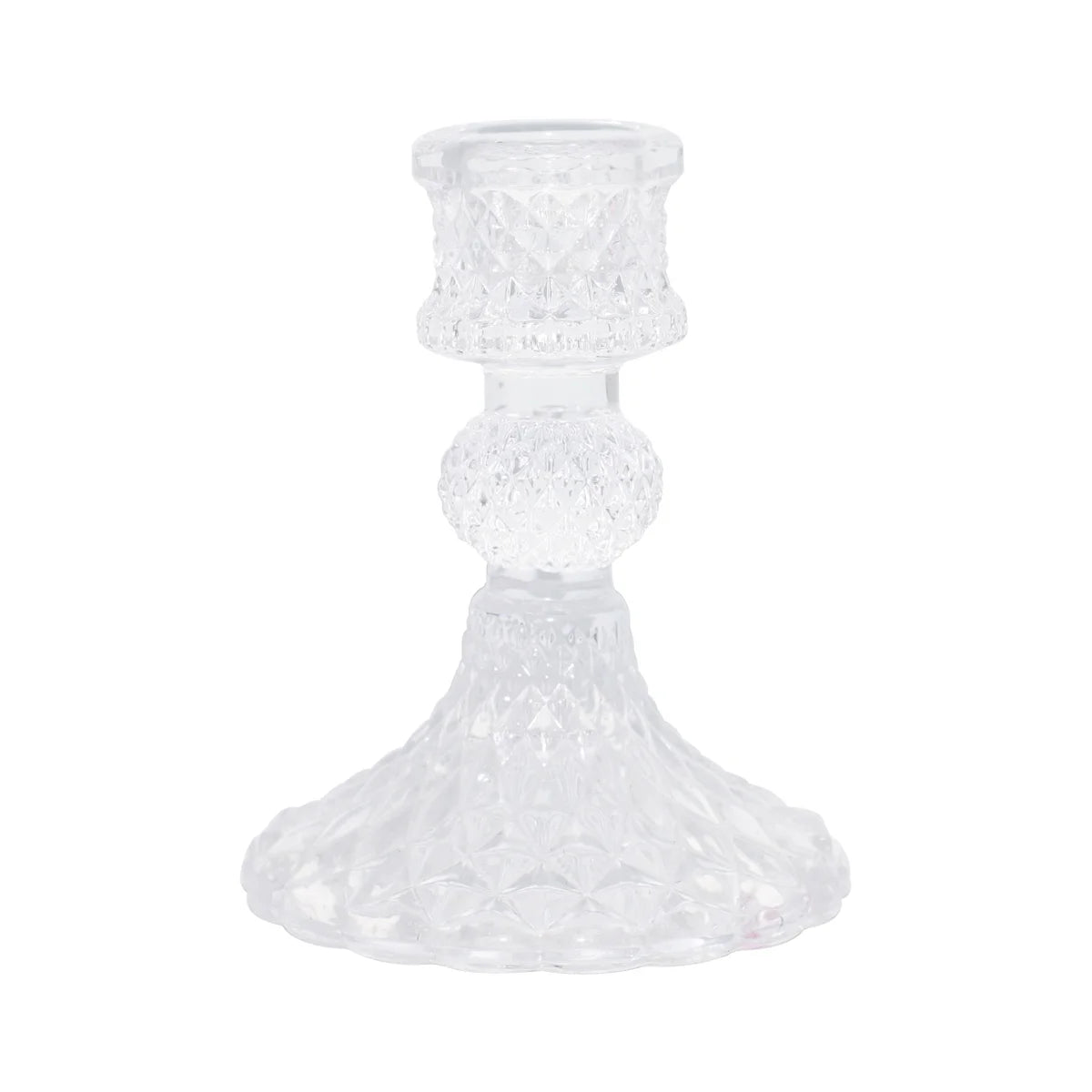 Candle Holder,   Bella Taper Holder, Clear Glass