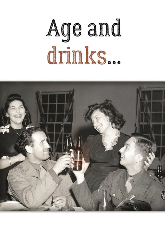 Card, Birthday;  Age and drinks