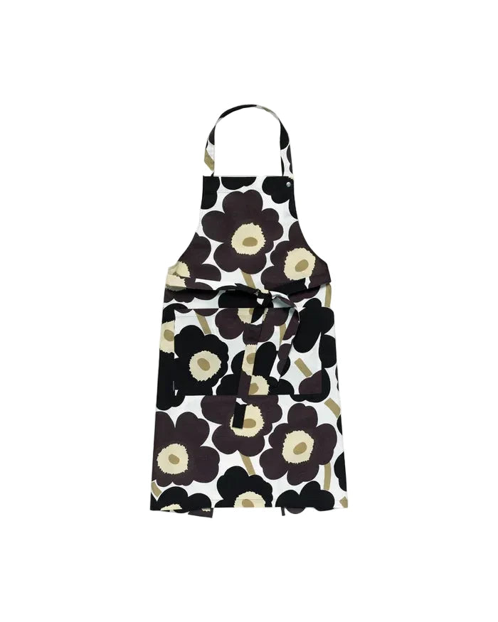 Marimekko Apron; Pieni Unikko Apron, Black & Brown
