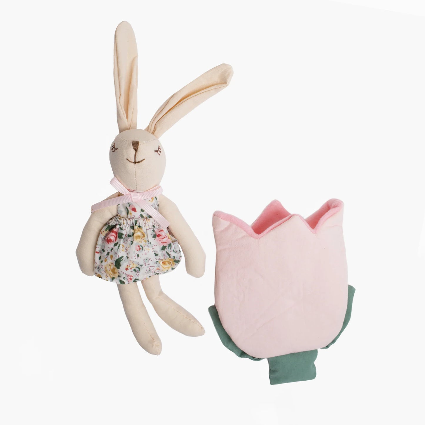Plush, Bunny in a Pink Tulip Pocket