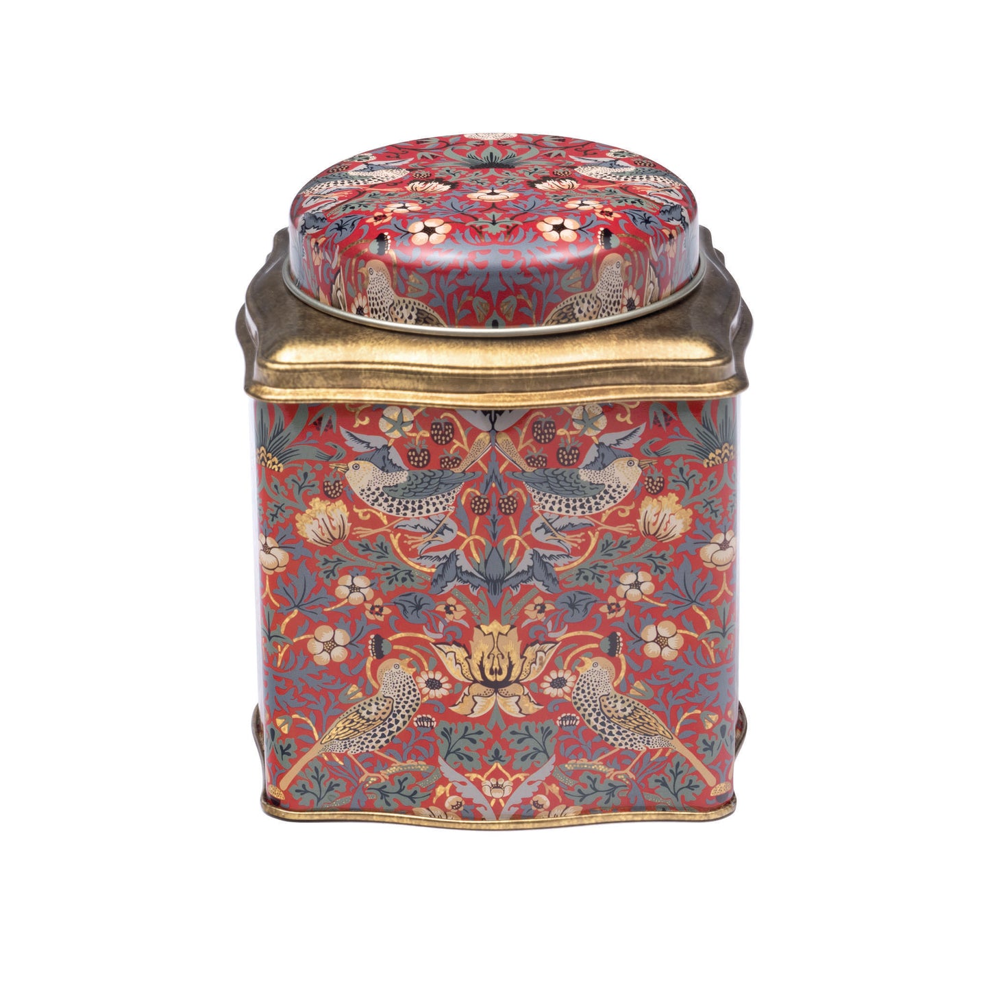 Tea Caddy, Morris Arts & Crafts Red Strawberry Thief