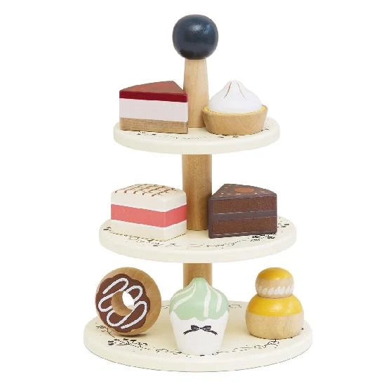 Childrens 3 Tier Patisserie Cake Stand with Cakes, Cookies, Pastries & Donut