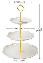 Cake Stand, 3 Tiered Lace Round
