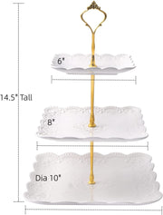 Cake Stand, 3 Tiered Lace Square