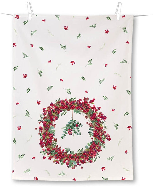 Tea Towel, Berry Wreath