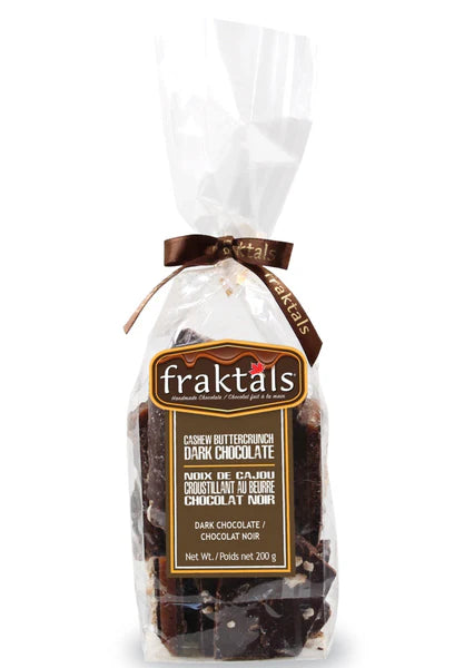 Fraktals - Handmade Belgian DARK Chocolate Cashew Buttercrunch