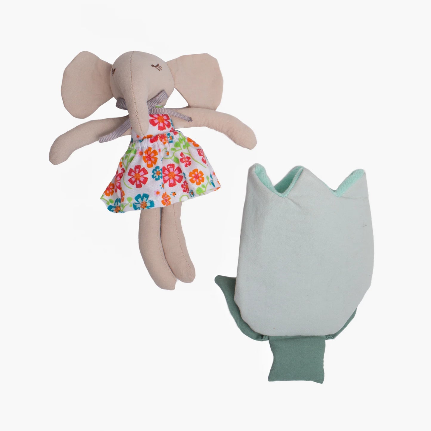 Plush, Elephant in a Blue Tulip Pocket