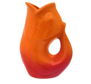 Gurgle Pot - Ombre Orange / Red  LARGE