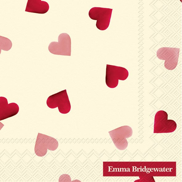 Napkin, Emma Bridgewater Pink Hearts, Cocktail