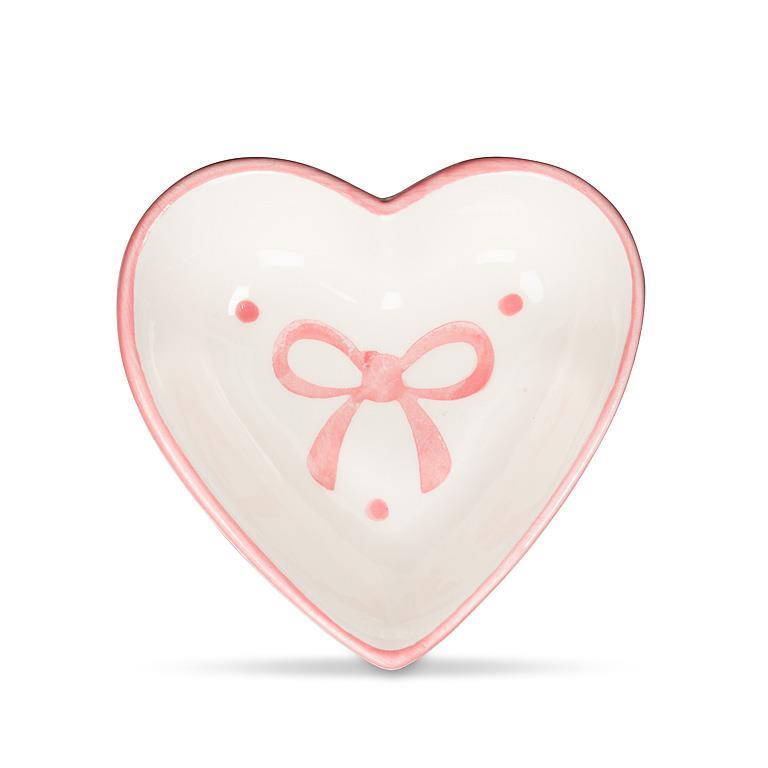 Teabag Holder / Tidy, small plate; Heart with Bow