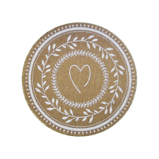 Round Placemat, Jute White & Tan