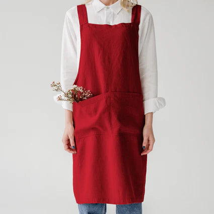 Apron, Linen Crossback, Lava Falls