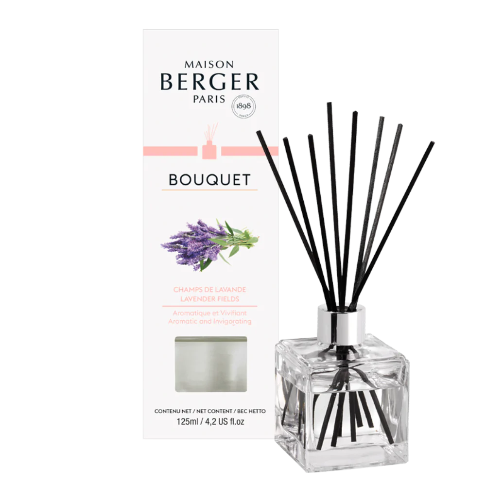 Maison Berger Paris, Reed Diffuser: Clear Glass Cube w/Lavender Fields