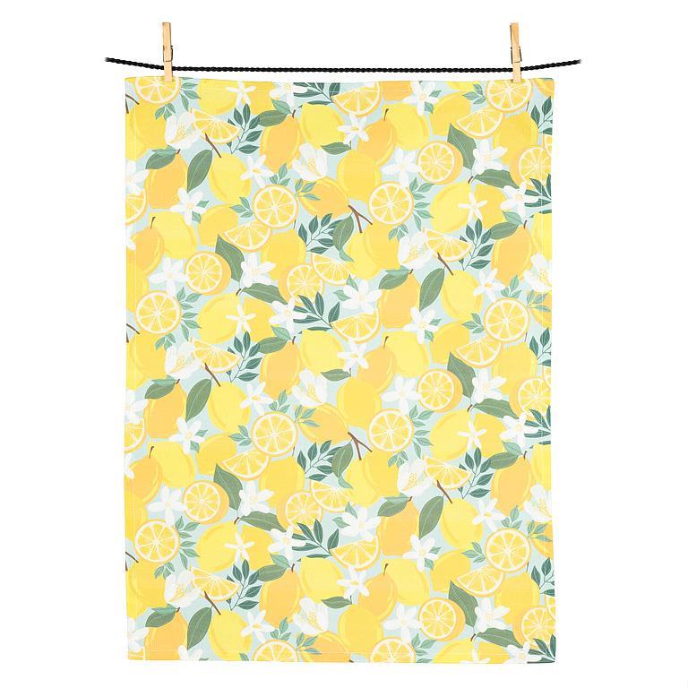 Tea Towel, Lemons & Blossoms