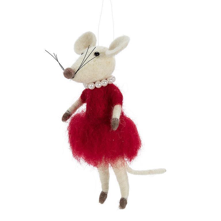 Ornament, Mouse in a Red Dress & Pearls