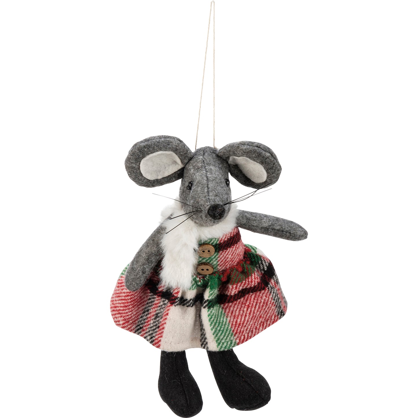 Ornament, Mouse wearing Plaid Dress