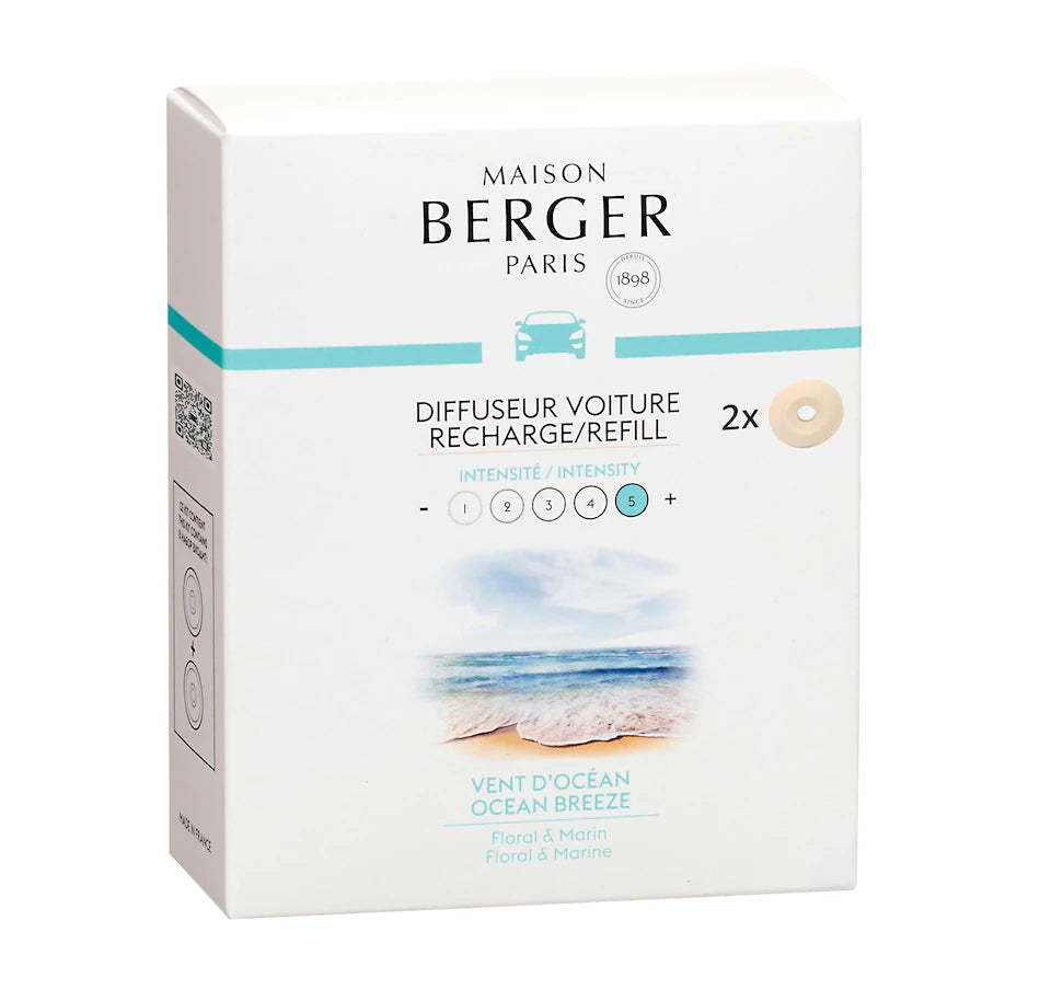 Maison Berger Paris, Car Diffuser Refill, Ocean Breeze