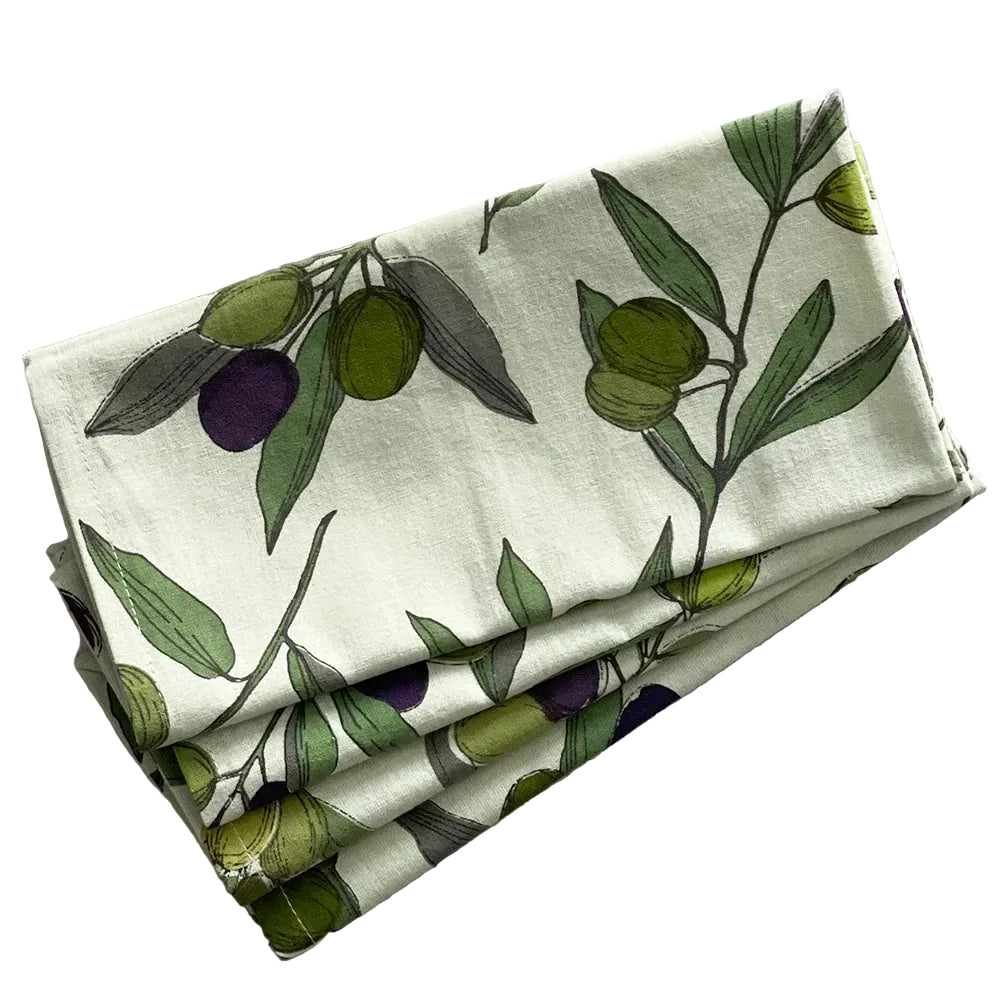 Napkin, Fabric, Olives , Set of 4