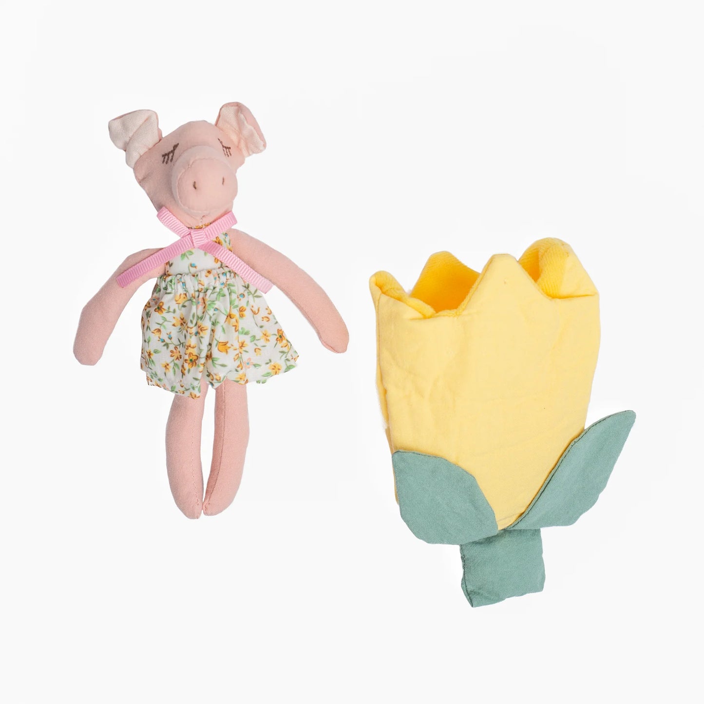 Plush, Piggy in a Yellow Tulip Pocket