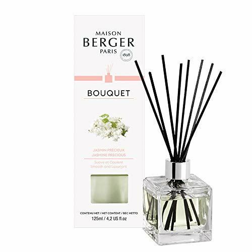 Maison Berger Paris,  Reed Diffuser: Clear Glass Cube w/Precious Jasmine