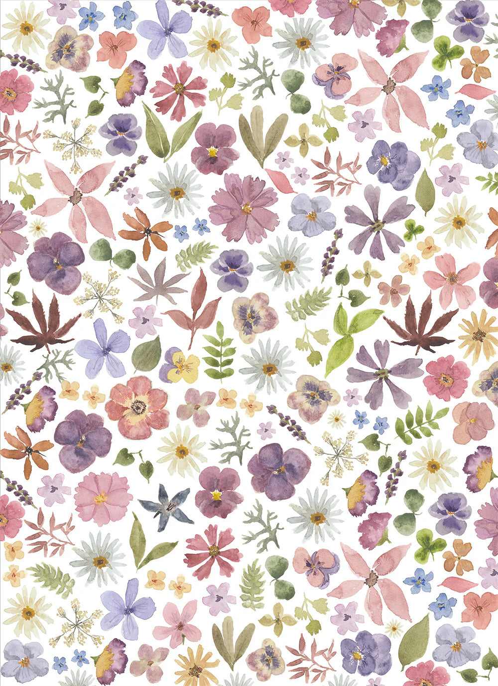 Tea Towel, Pressed Flowers
