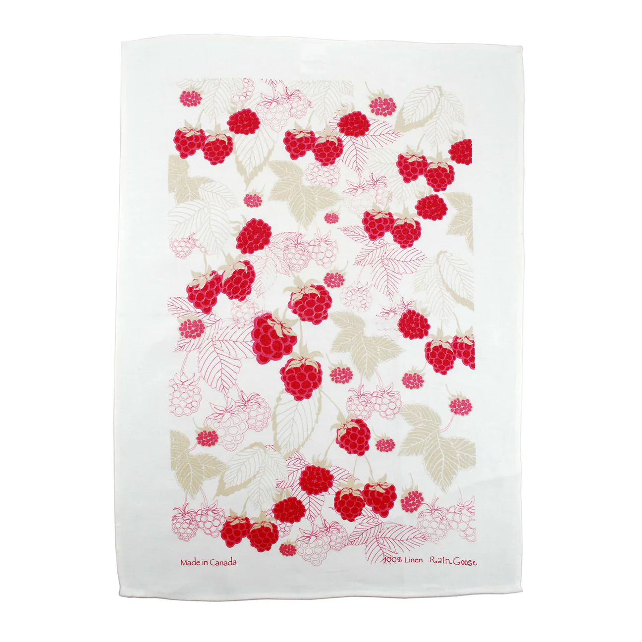 Tea Towel, Rain Goose, Linen, Raspberries