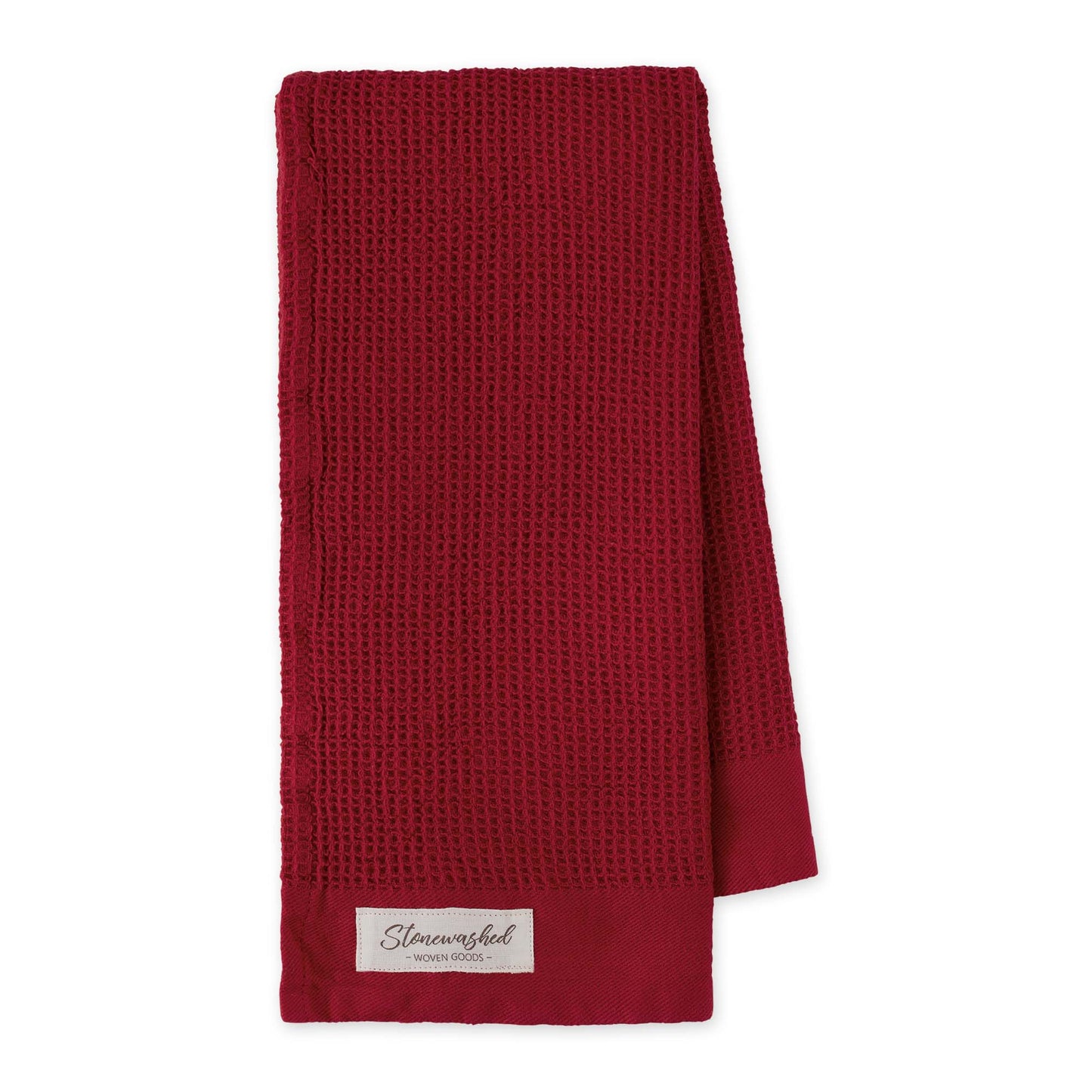 Tea Towel, Washed Waffle, Red