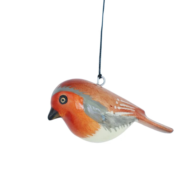 Ornament, Hand Carved Robin