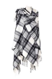 Scottish Wool, Stewart Grey,  Lambswool Long Womens Cape