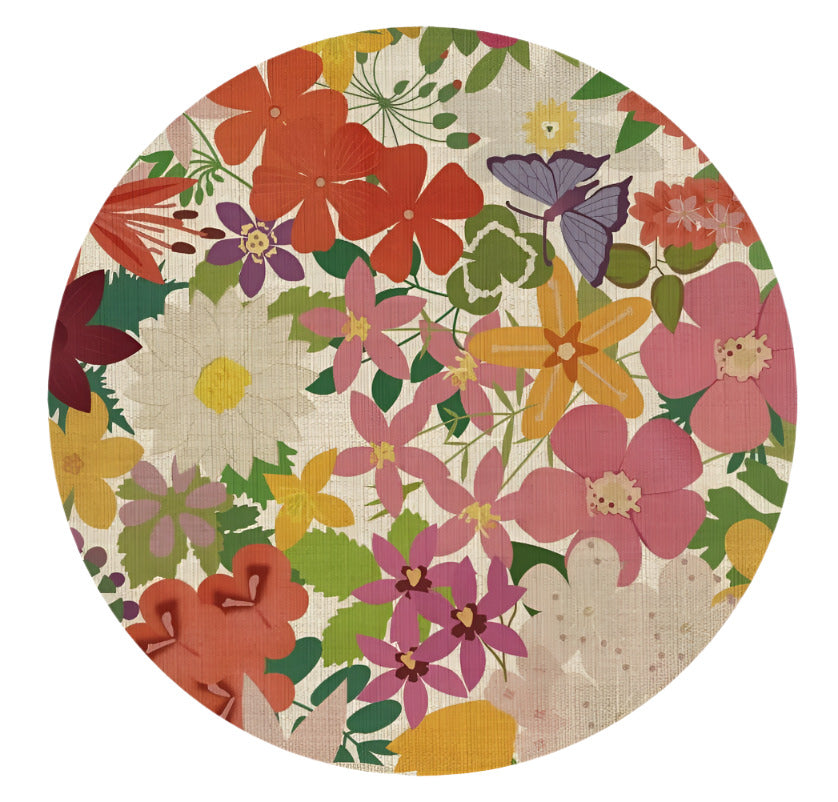 Placemat; Round, Summer Bloom