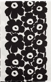 Marimekko Tea Towel; Oiva Unikko Black & White
