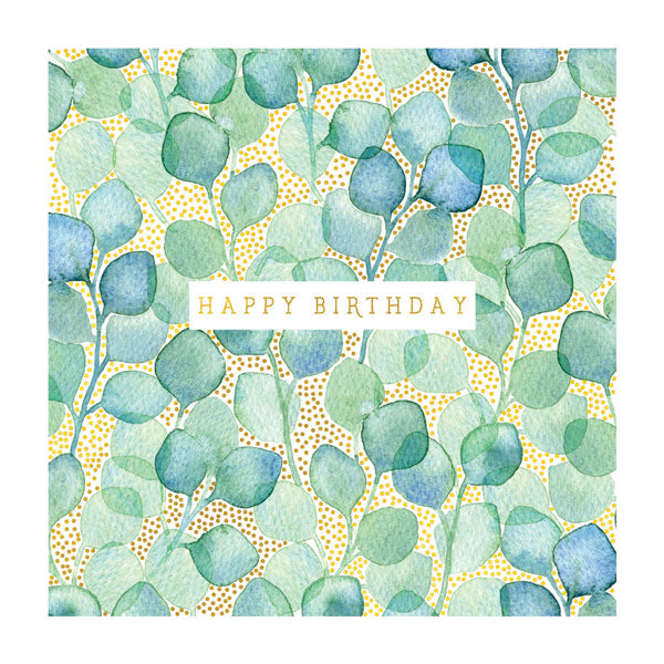 Card. Birthday: Happy Birthday Vintage Green