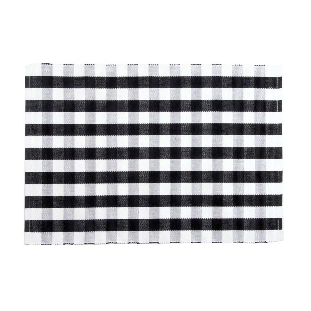 Gingham, Black Placemat, Set of 4