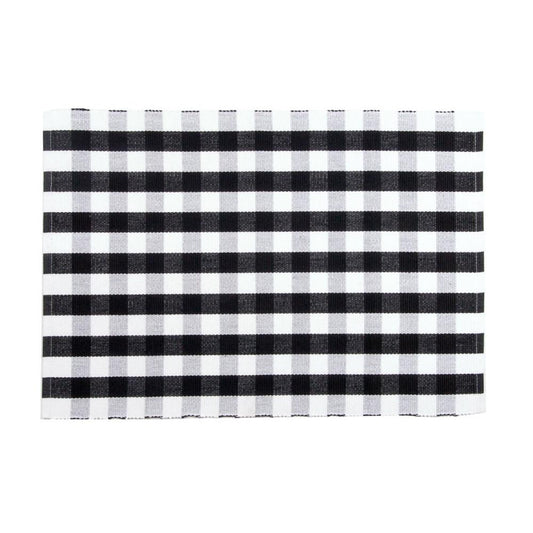 Gingham, Black Placemat, Set of 4
