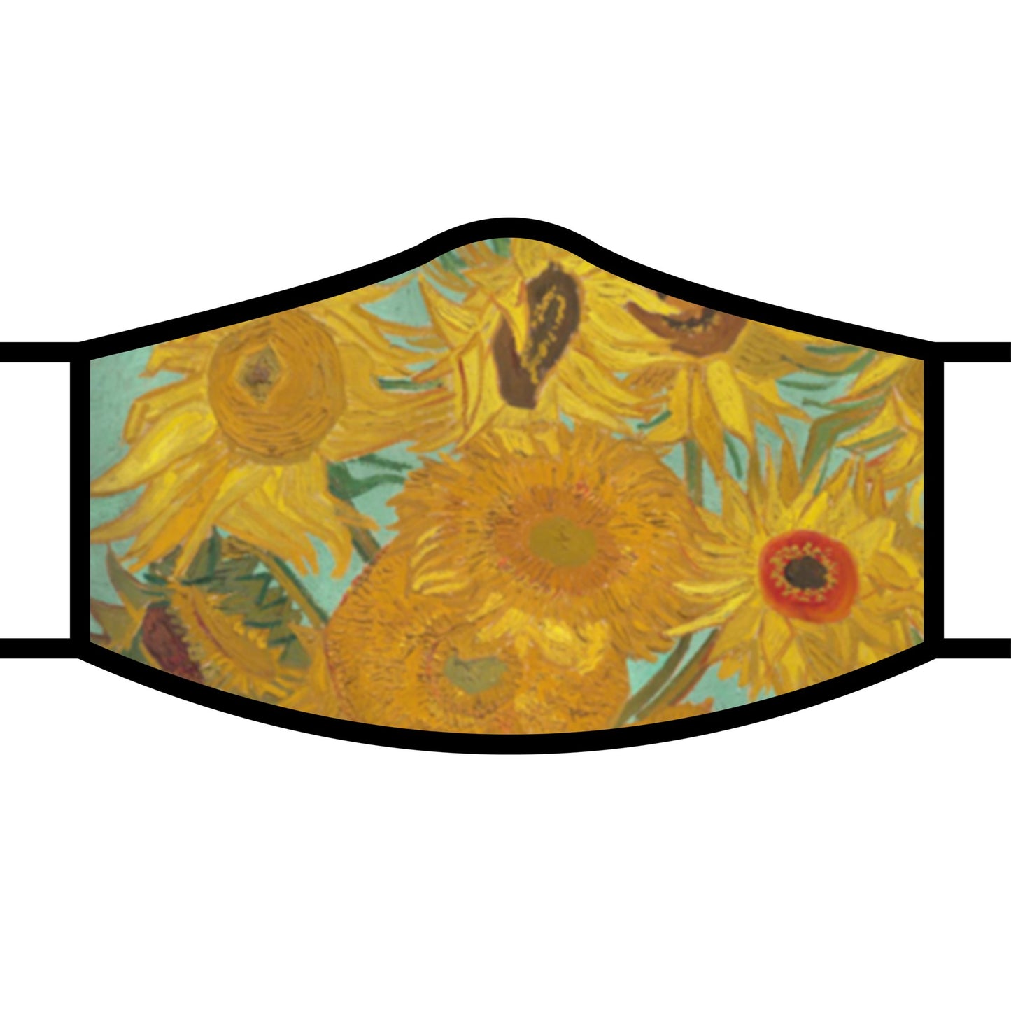 RainCaper Re-usable Face Mask; Van Gogh Sunflowers