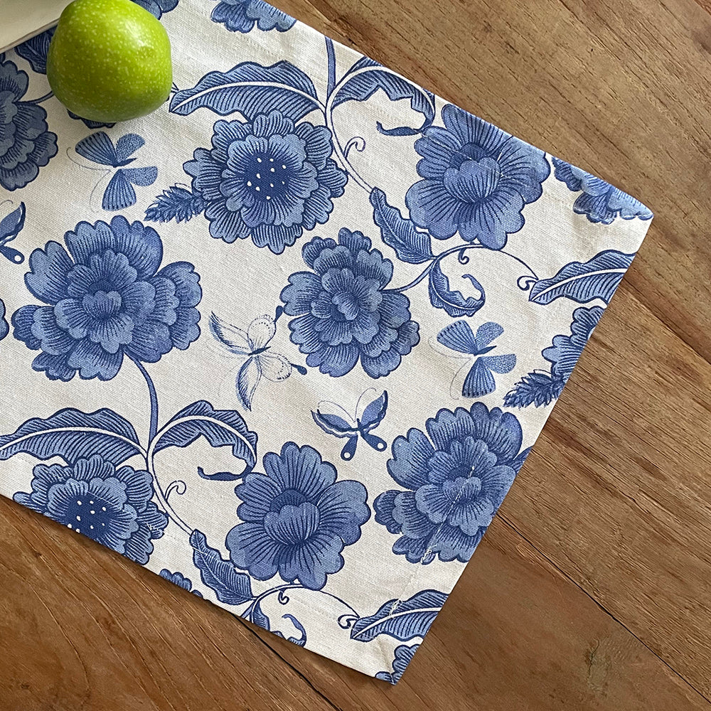 Tablecloth, Megan Blue Floral, 60" x 90"