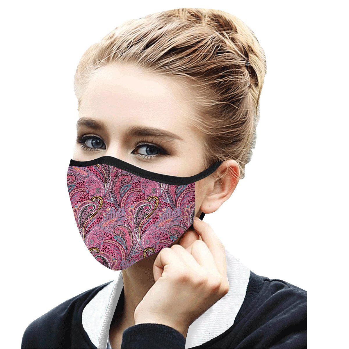 RainCaper Re-usable Face Mask; Pink Paisley