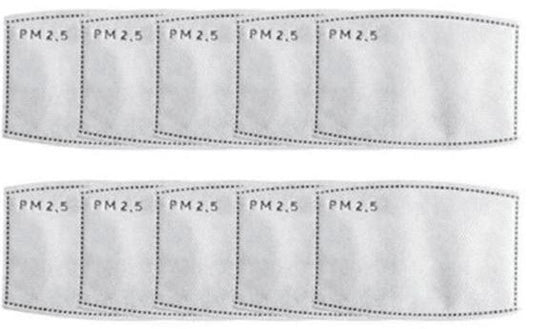 RainCaper 10-pack PM2.5 Filters For Reusable Face Masks