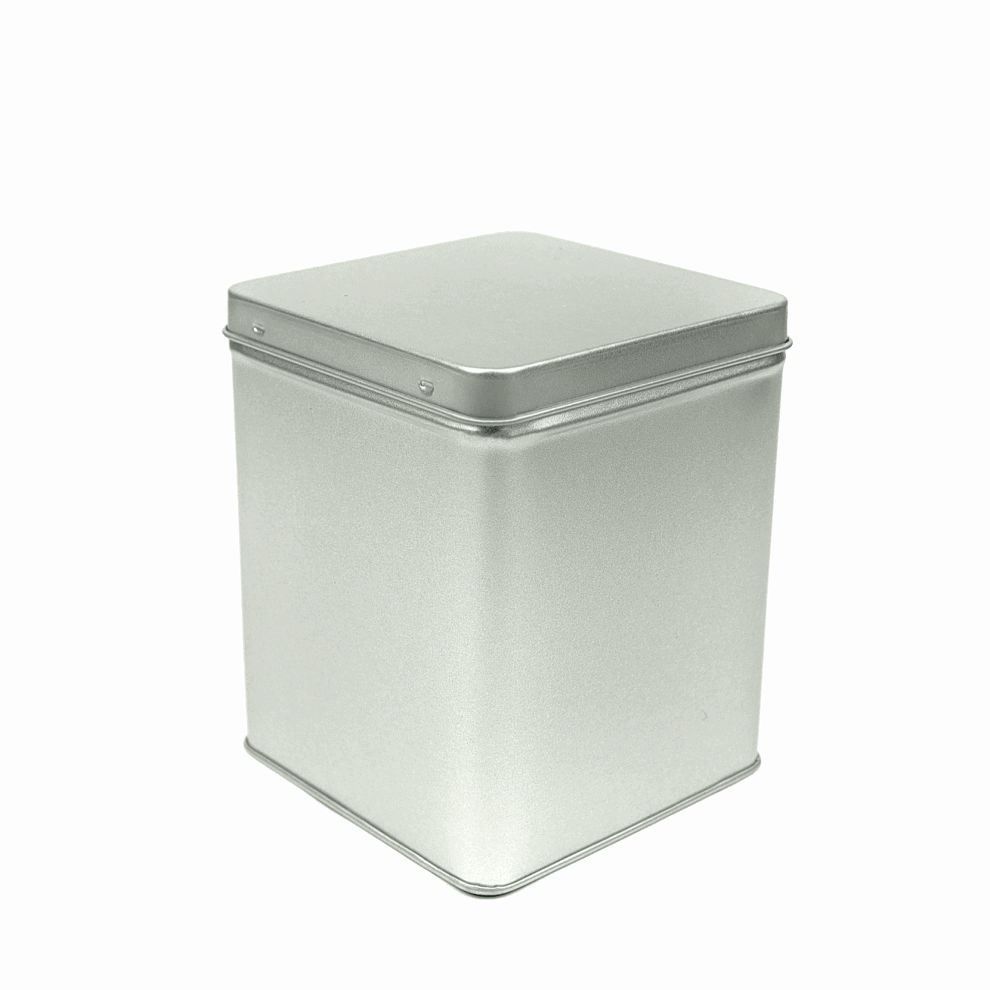 Tea Caddy Silver Square