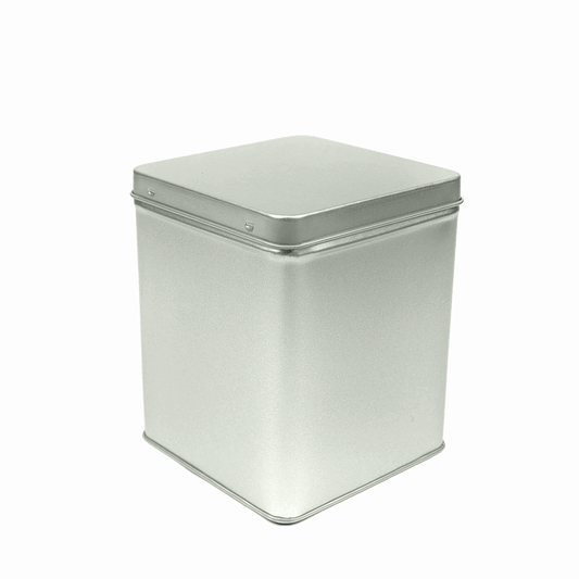 Tea Caddy Silver Square