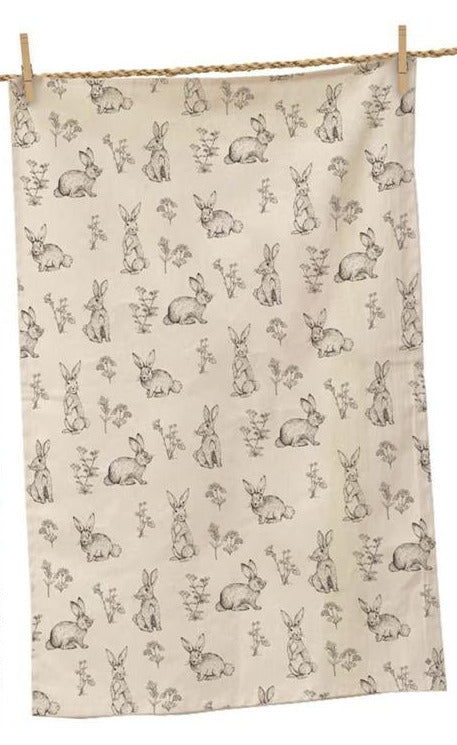 Tea Towel, All Over  Bunnies & Wildflowers