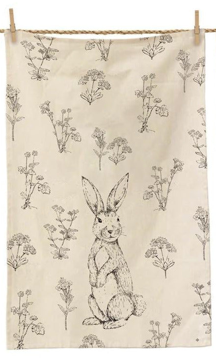Tea Towel, Bunny & Wildflowers